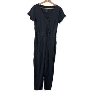 Abercrombie & Fitch Women's Small Lyocell Navy Utility Jumpsuit Short Sleeves‎